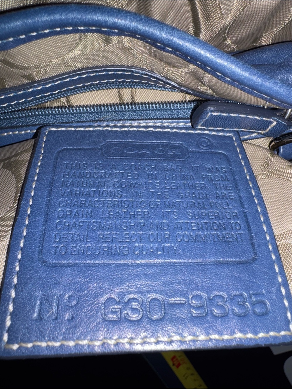 Coach Vintage Blue Leather Messenger Crossbody 9335 - Picture 9 of 10
